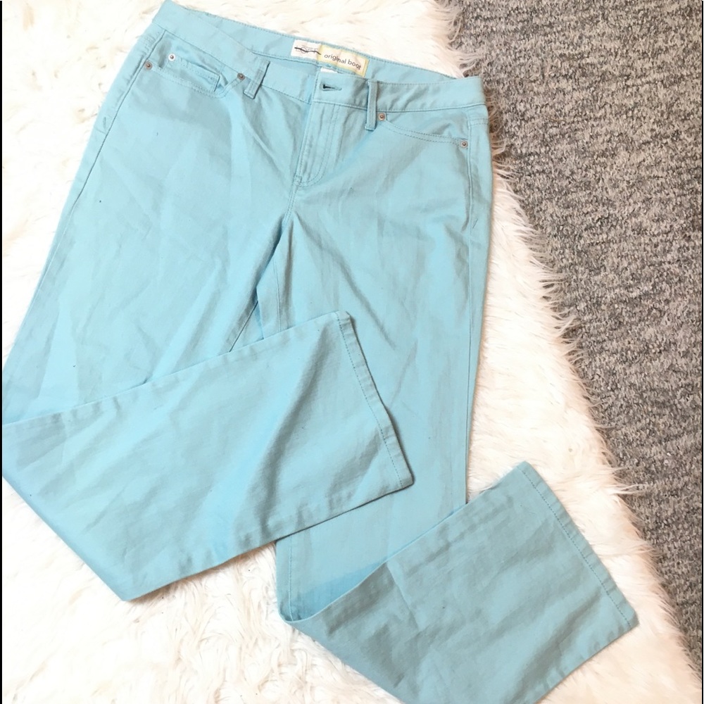 LOFT ANN TAYLOR ORIGINAL BOOT JEANS LIGHT BLUE 10
